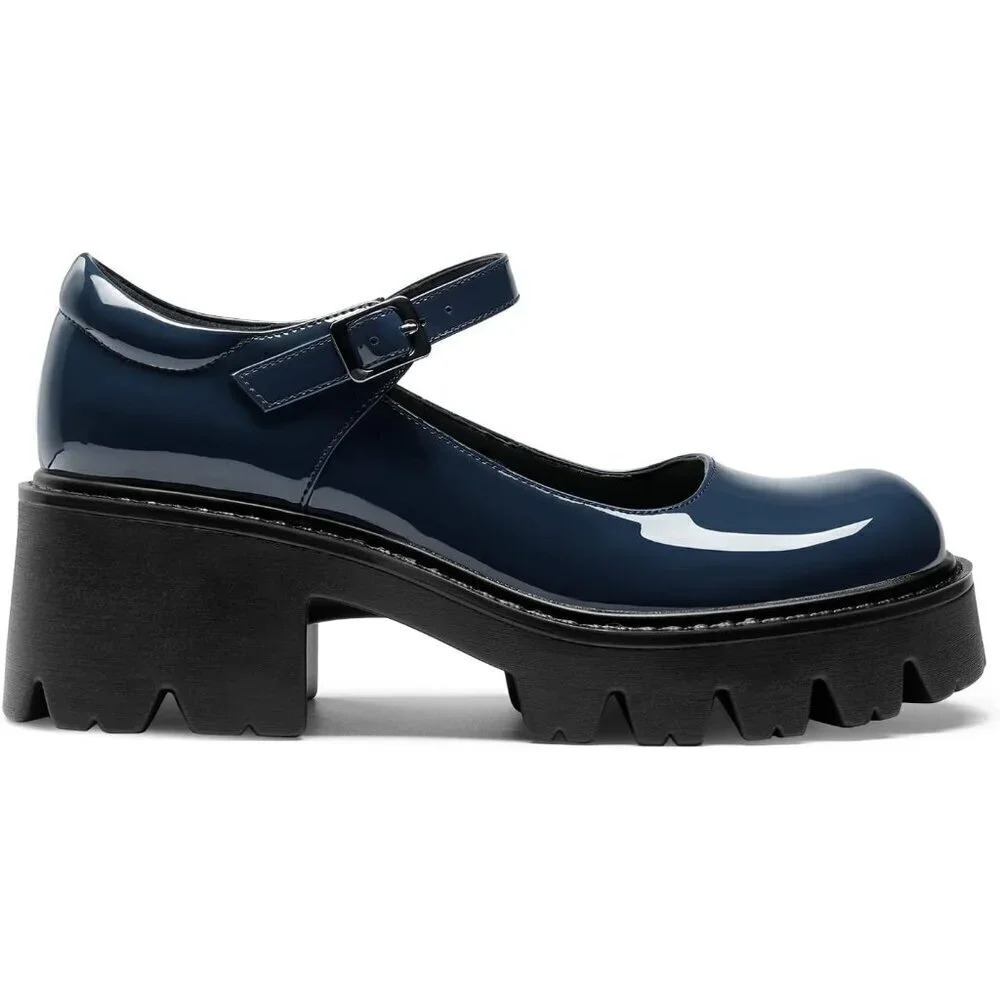 🆕Women's Mary Janes Shoes for Women, Platform Dress Low Heel Chunky Pumps - Picture 2 of 5